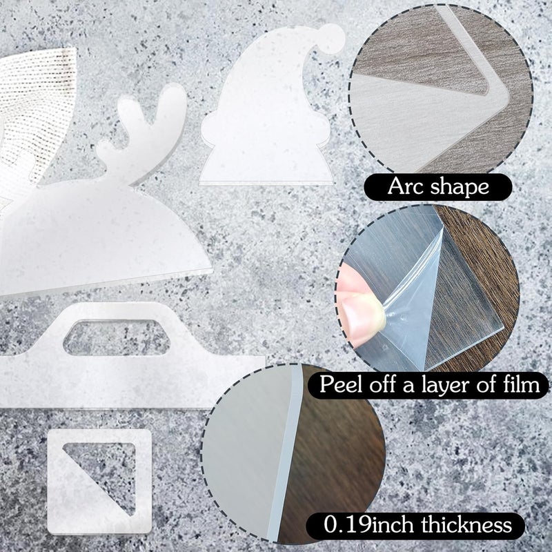 LYMOI 4 Pcs Router Templates, Acrylic Templates for Woodworking, Charcuterie Board Handle Template, 5mm Thick Cutting Board Template Angled Curvy Stencils Guide Tool for Kitchen Xmas Gift (Elk Style) - Image 3